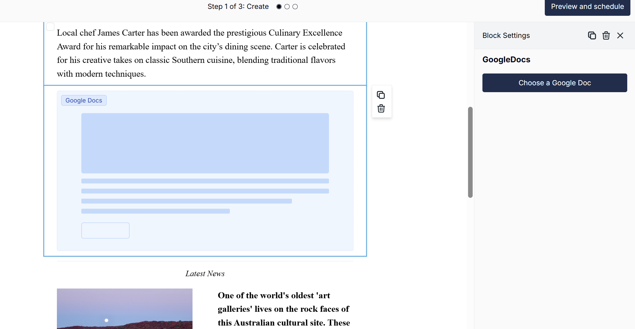 Google Docs import