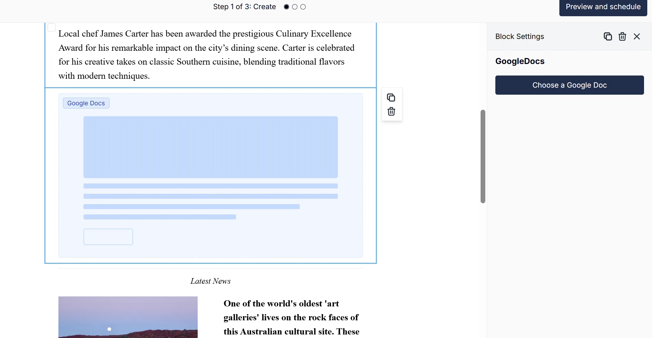 Google Docs import