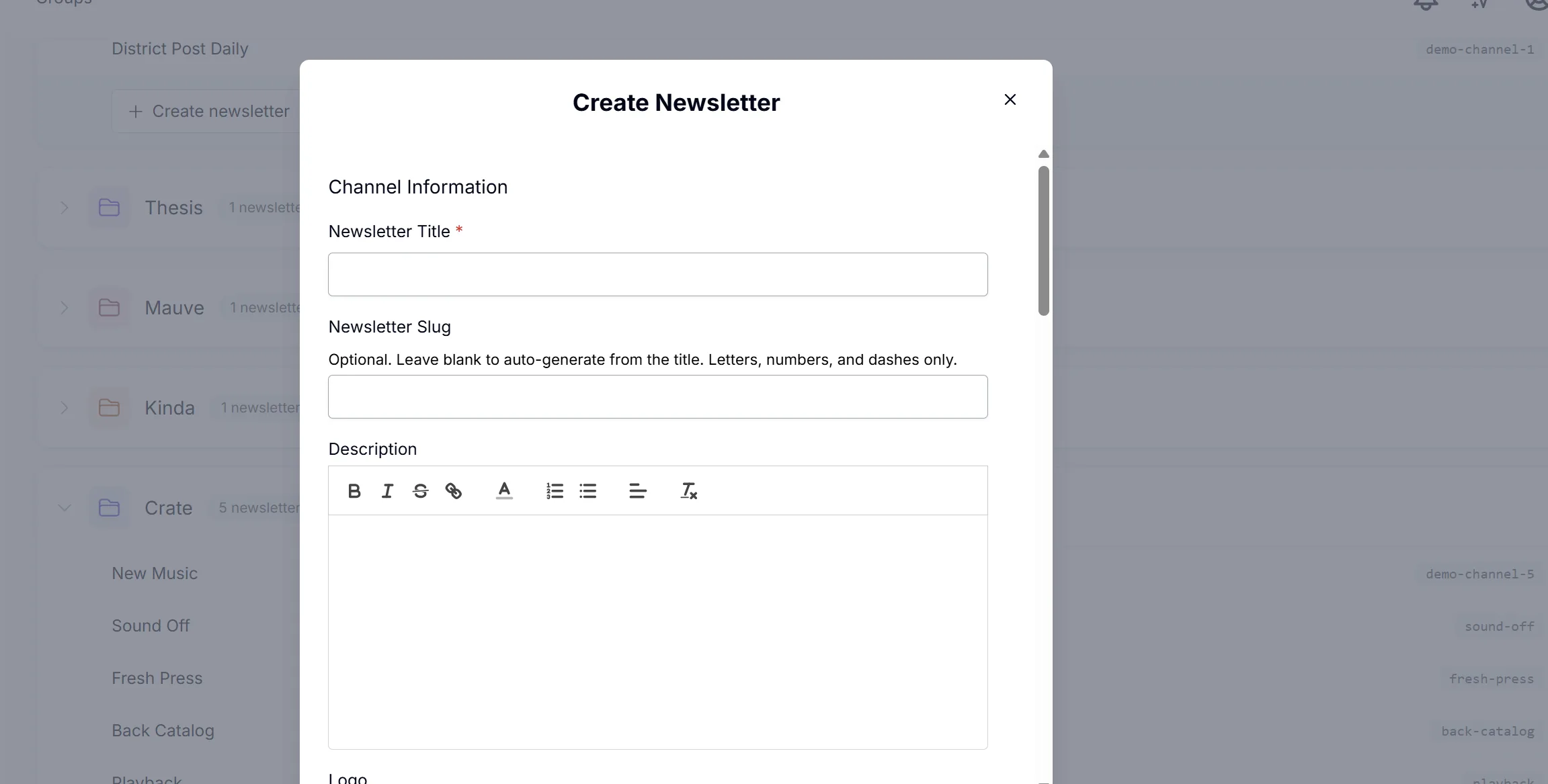 Launch newsletters in seconds