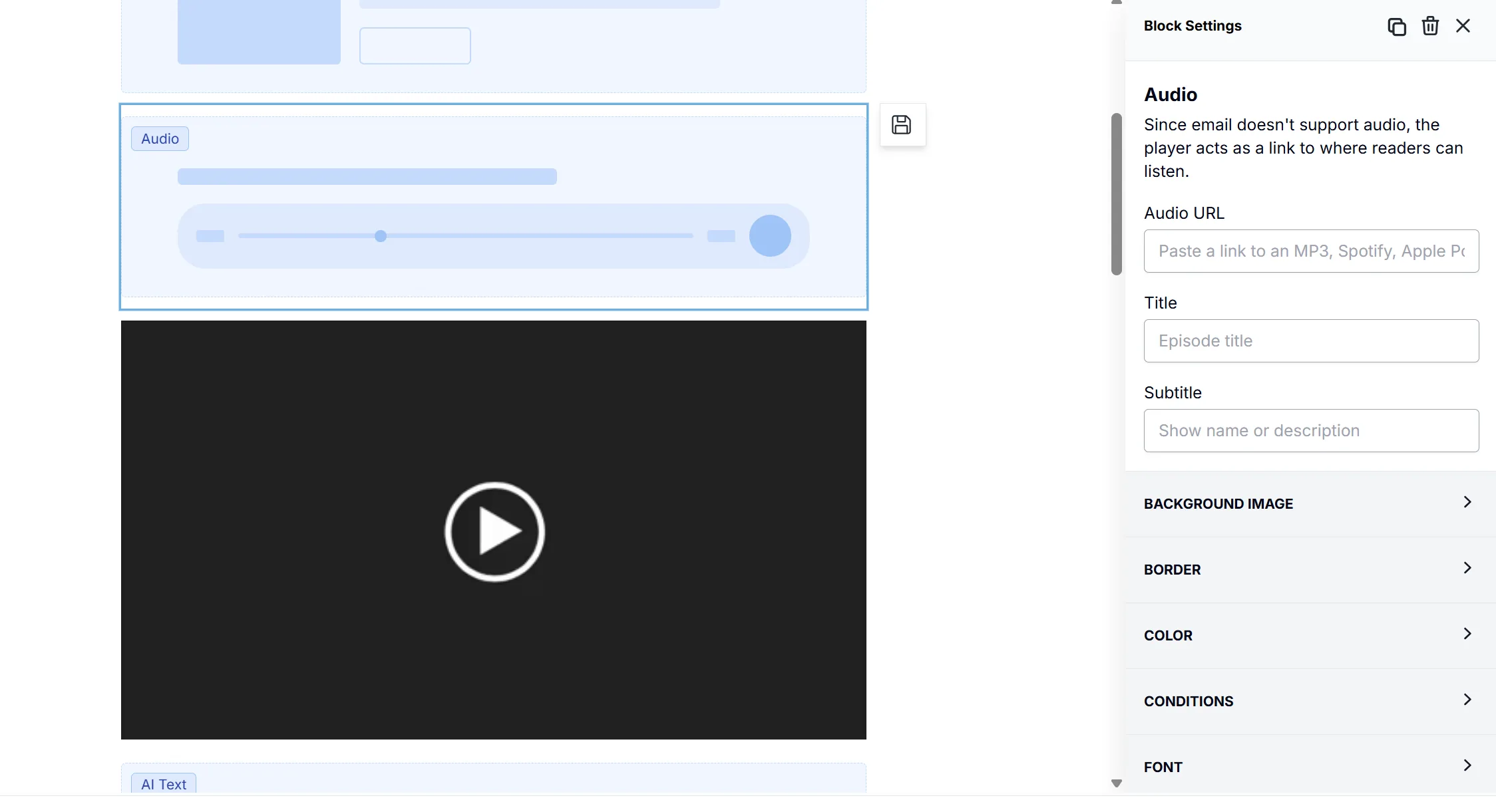Audio & video blocks