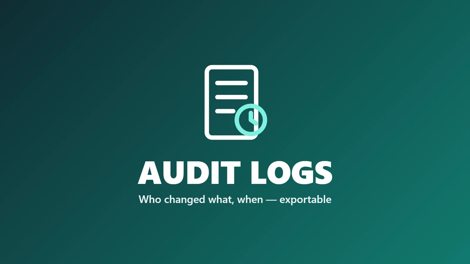 Audit logs