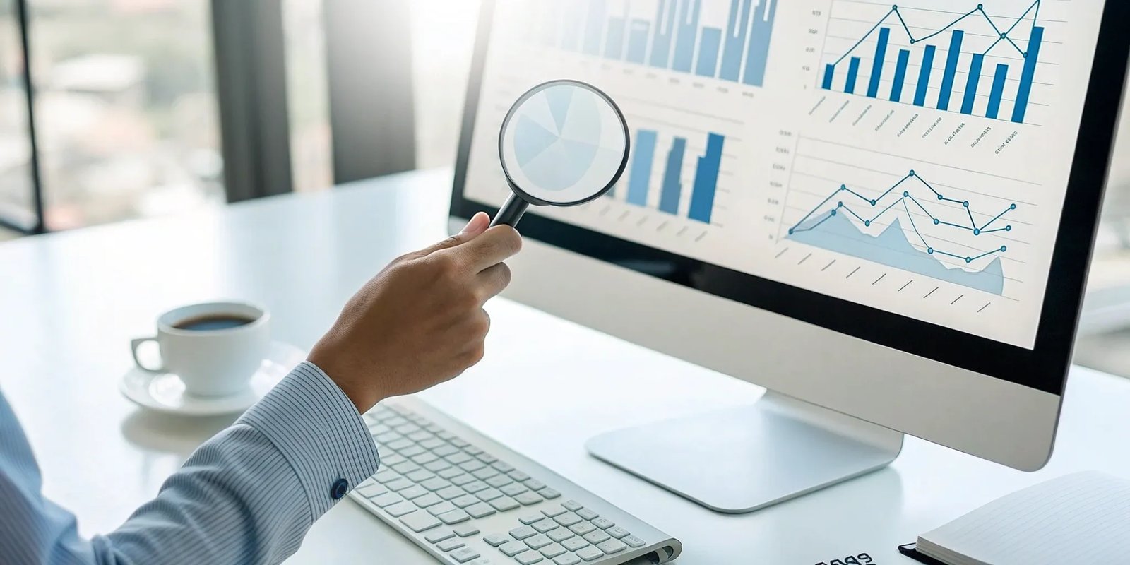 A person reviews the best newsletter monetization tools on a computer showing revenue analytics.