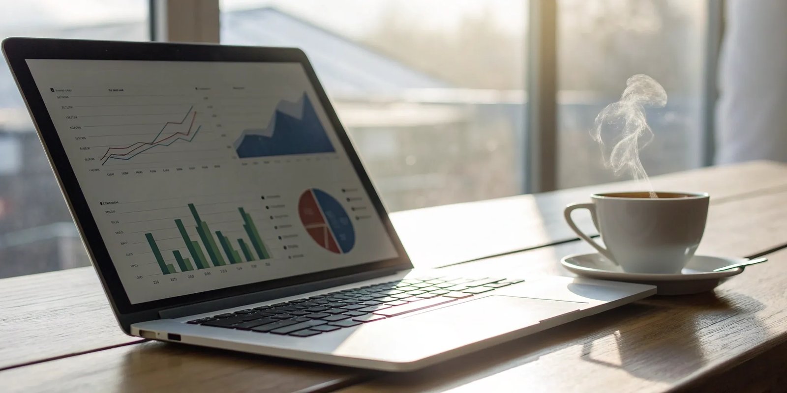 Scaling newsletter ad sales using analytics charts on a laptop.
