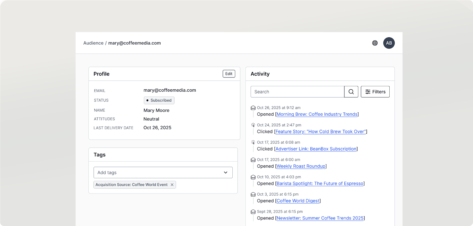 See every subscriber’s journey clearly with Activity Log