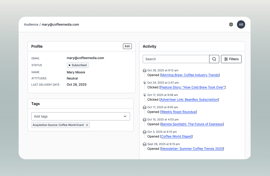 See every subscriber’s journey clearly with Activity Log